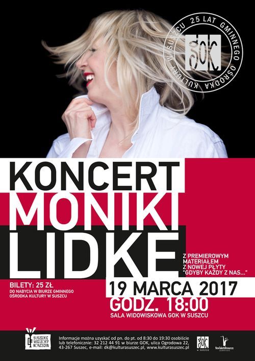 Monika Lidke zagra koncert na 25-lecie GOK-u w Suszcu, GOK w Suszcu