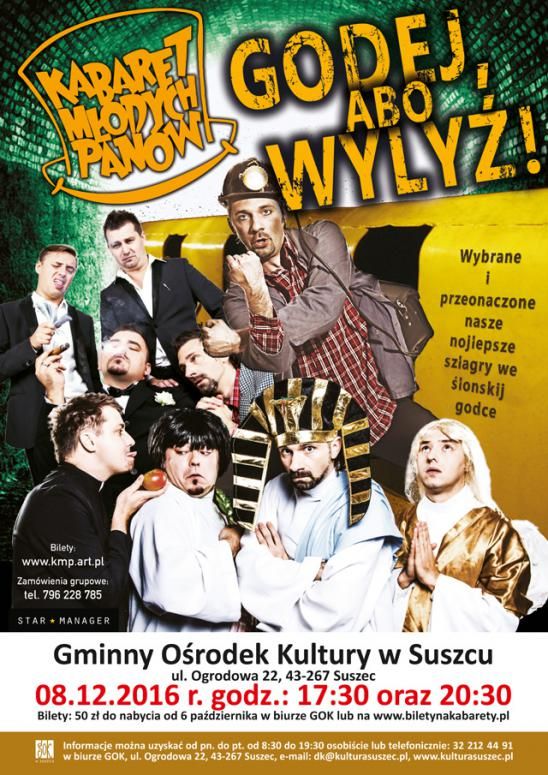 Kabaret Młodych Panów w Suszcu - WYNIKI KONKURSU, mat. prasowe
