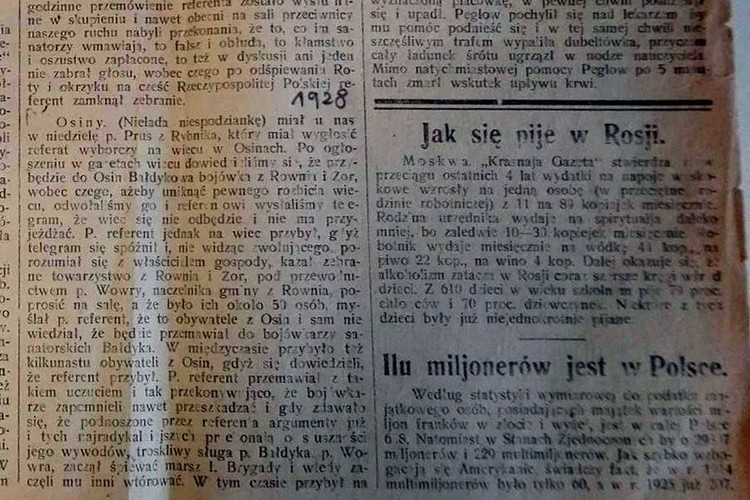 Historia inaczej: jak doszło do starcia politycznych bojówek na wiecu w Osinach?, mat. prasowe