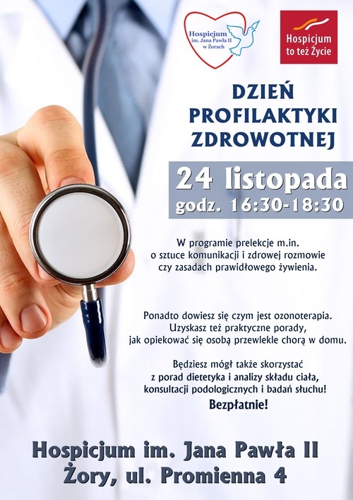 Przed nami Dzień Profilaktyki Zdrowotnej w żorskim hospicjum, mat. prasowe