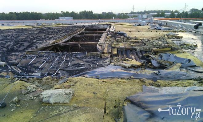 Tak wygląda hala fabryki Nifco po sobotnim pożarze, KMPSP w Żorach