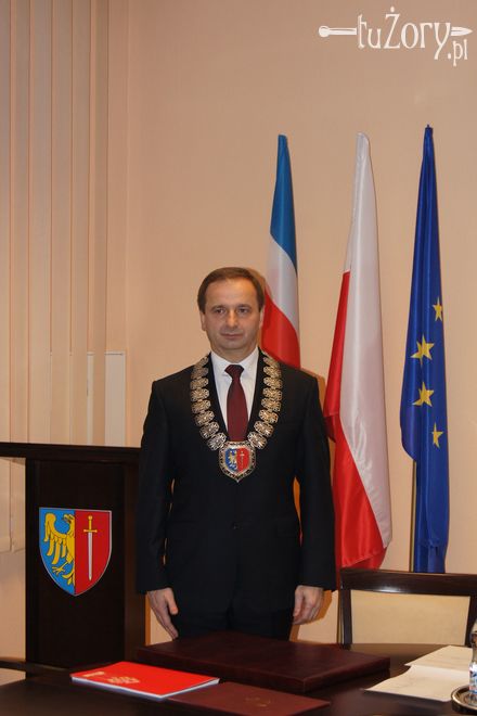 Waldemar Socha podczas zaprzysiężenia na urząd Prezydenta Miasta Żory