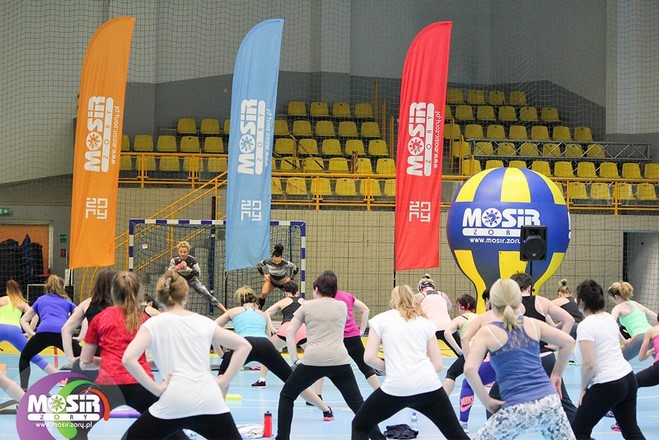 Majówka 2016: zajęcia fitness w hali żorskiego MOSiR-u, MOSiR Żory