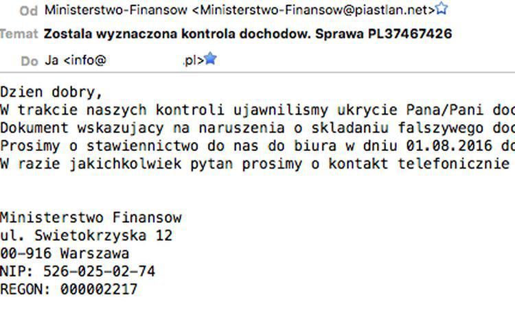 Izba Skarbowa ostrzega: uwaga na fałszywe e-maile na temat kontroli dochodów, mat. prasowe