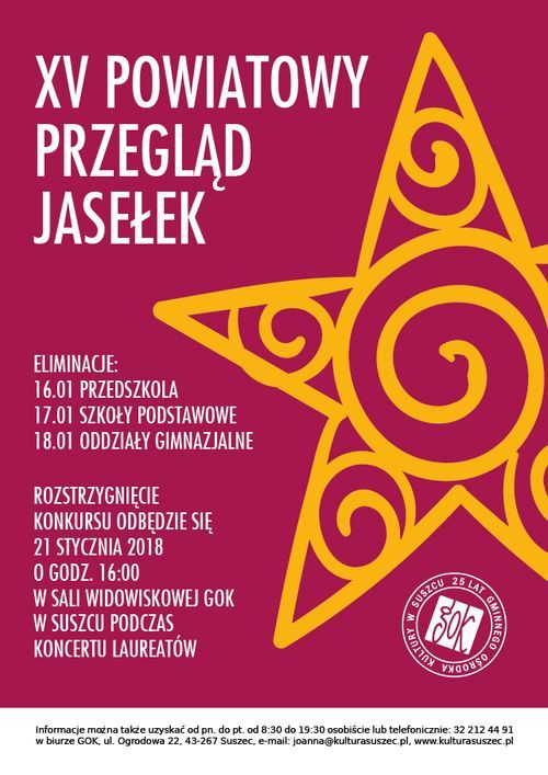 Trwają zgłoszenia do XV Powiatowego Przeglądu Jasełek, GOK w Suszcu