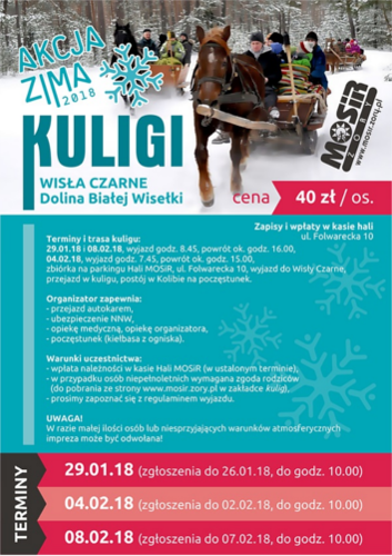 Akcja Zima 2018: kulig w Wiśle, MOSiR Żory