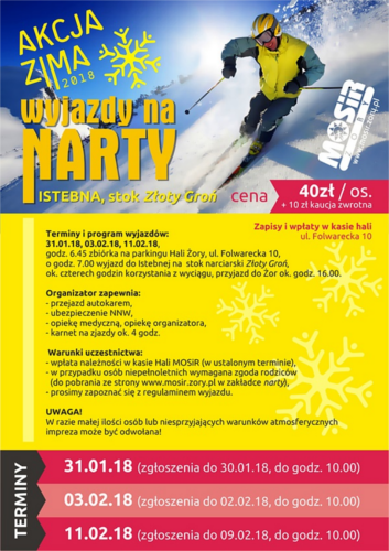 Akcja Zima 2018: wyjazd na narty, MOSiR Żory