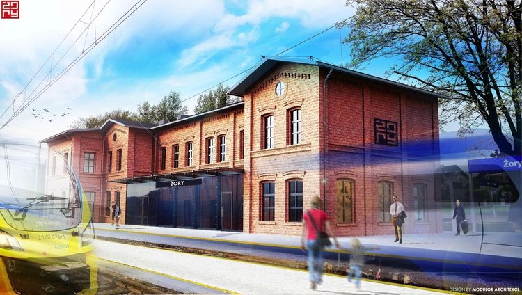 Tak może wyglądać odnowiony dworzec kolejowy w Żorach. Inwestycja czeka na dofinansowanie, MODULOR Architekci / UM Żory