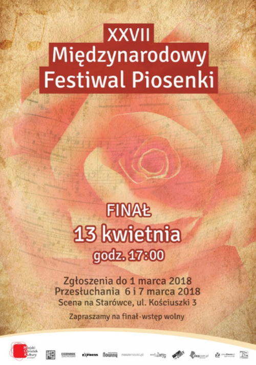 XXVII Międzynarodowy Festiwal Piosenki Żory 2018. Ruszyły zgłoszenia do konkursu!, MOK w Żorach