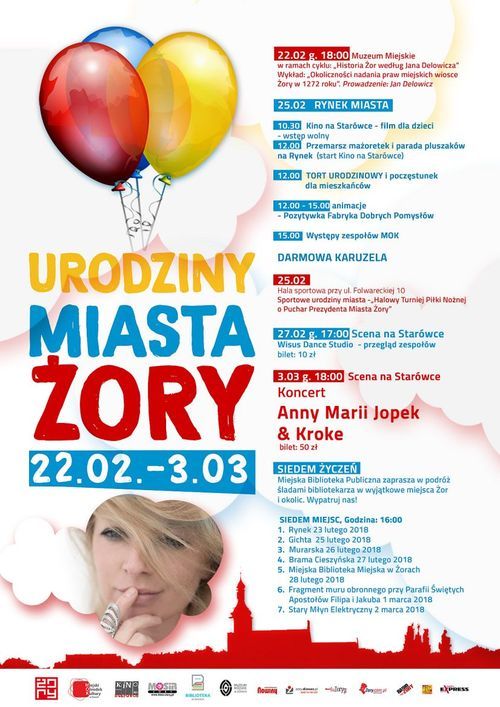 Anna Maria Jopek zaśpiewa na urodzinach miasta. Sprawdź program 746. urodzin Żor!, UM Żory
