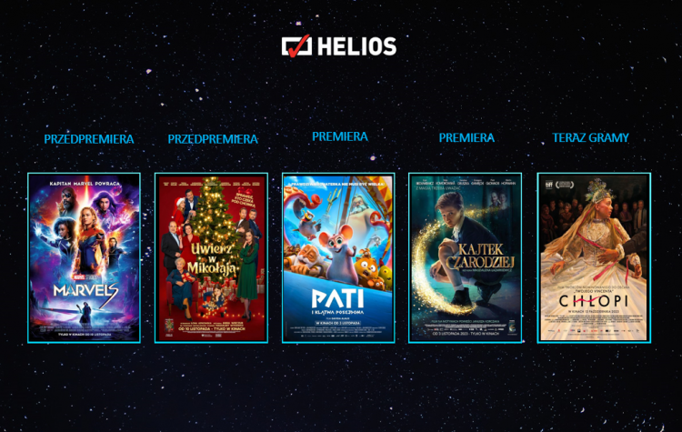 Listopadowe premiery w kinach Helios, 