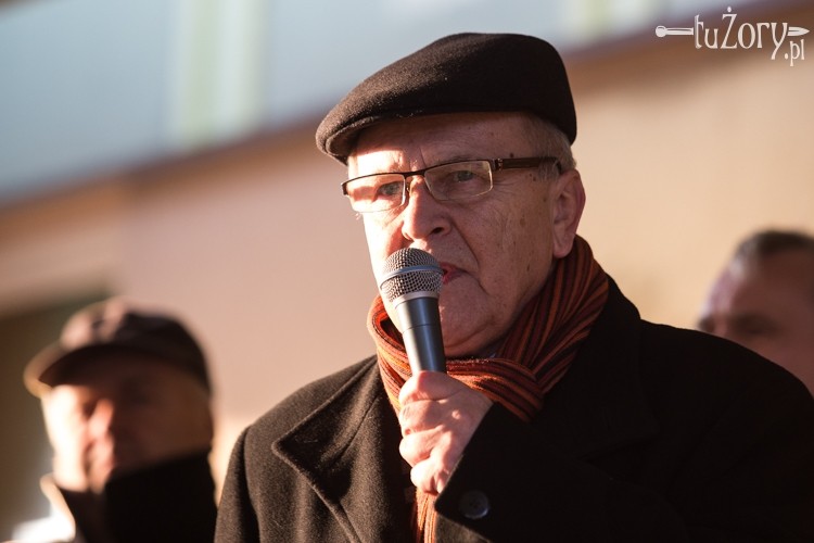 Suszec: górnicy wraz z rodzinami protestowali przed kopalnią Krupiński, Dominik Gajda