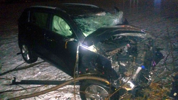 Żory: 38-letni kierowca wjechał autem w drzewo i zginął. Wcześniej pożegnał się z żoną, KMPSP Żory