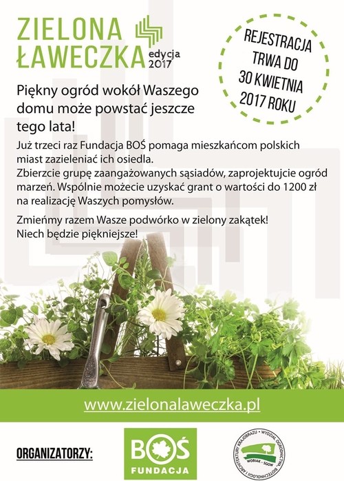 Zielona przestrzeń na twoim osiedlu. Trwa nabór wniosków do projektu „Zielona Ławeczka”, mat. prasowe