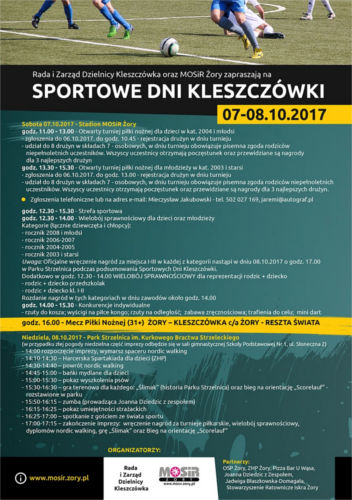Weekend na sportowo w dzielnicy Kleszczówka, zory.pl