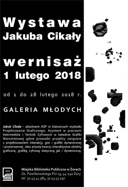 Interaktywne obiekty graficzne na wystawie w Galerii Młodych, MBP w Żorach