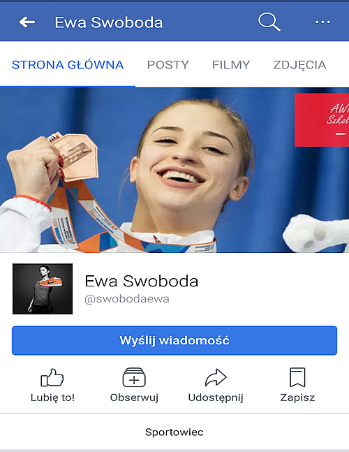 Żorzanki w social mediach. Zobaczcie kogo najchętniej obserwują internauci, Ewa Swoboda - oficjalny profil na Facebooku