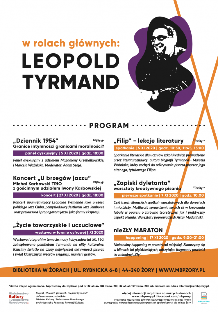 Leopold Tyrmand: cykl wydarzeń w żorskiej bibliotece, mat. prasowe