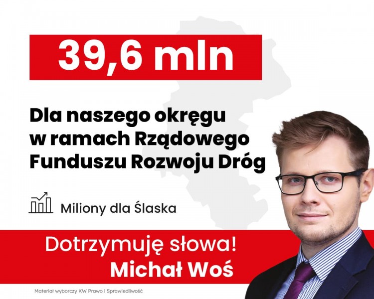 Michał Woś o inwestycjach w Żorach i nie tylko, Materiał wyborczy KW Prawo i Sprawiedliwość
