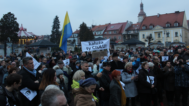 Żory: mieszkańcy protestowali przeciwko Wojciechowi Kałuży