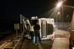 Mszana: pijany kierowca przewrócił ciężarówkę na autostradzie, Żory - Informacje Drogowe 24h