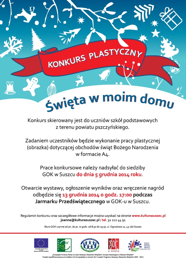GOK Suszec: Konkurs plastyczny „Święta w moim domu”, materiały prasowe