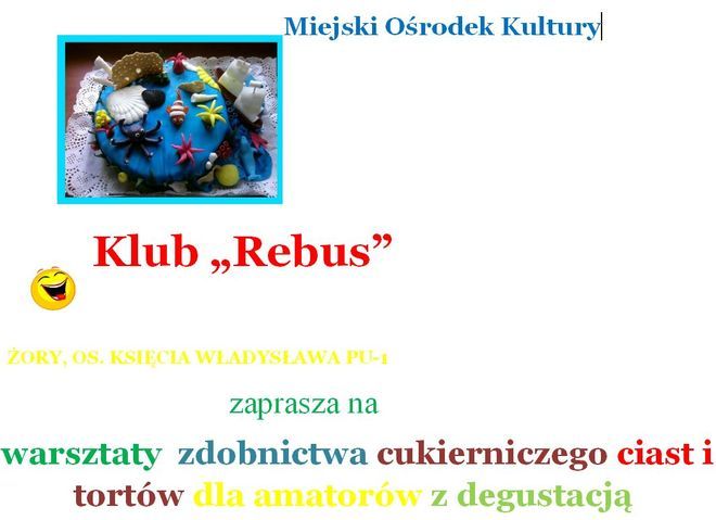 Rebus: warsztaty florystyczne dla dzieci i cukiernicze dla amatorów, Materiały prasowe