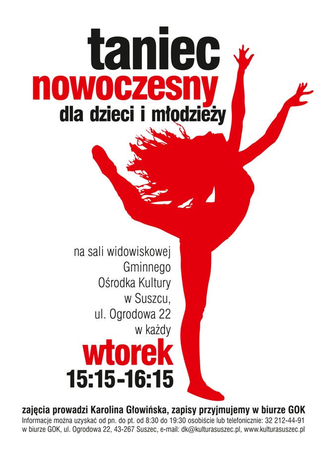 GOK Suszec: startują zajęcia tańca nowoczesnego dla dzieci i młodzieży, materiały prasowe