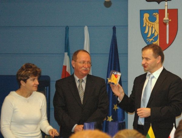 Podczas wizyty delegacji litewskiej w Żorach.