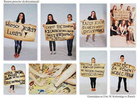 Klub Wolontariatu z żorskiego G-2 zorganizował sesję fotograficzną przeciwko dyskryminacji