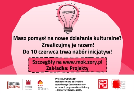 MOK Żory rozpoczyna nabór inicjatyw kulturalnych. Zgłoście swoje propozycje!, mat. prasowe