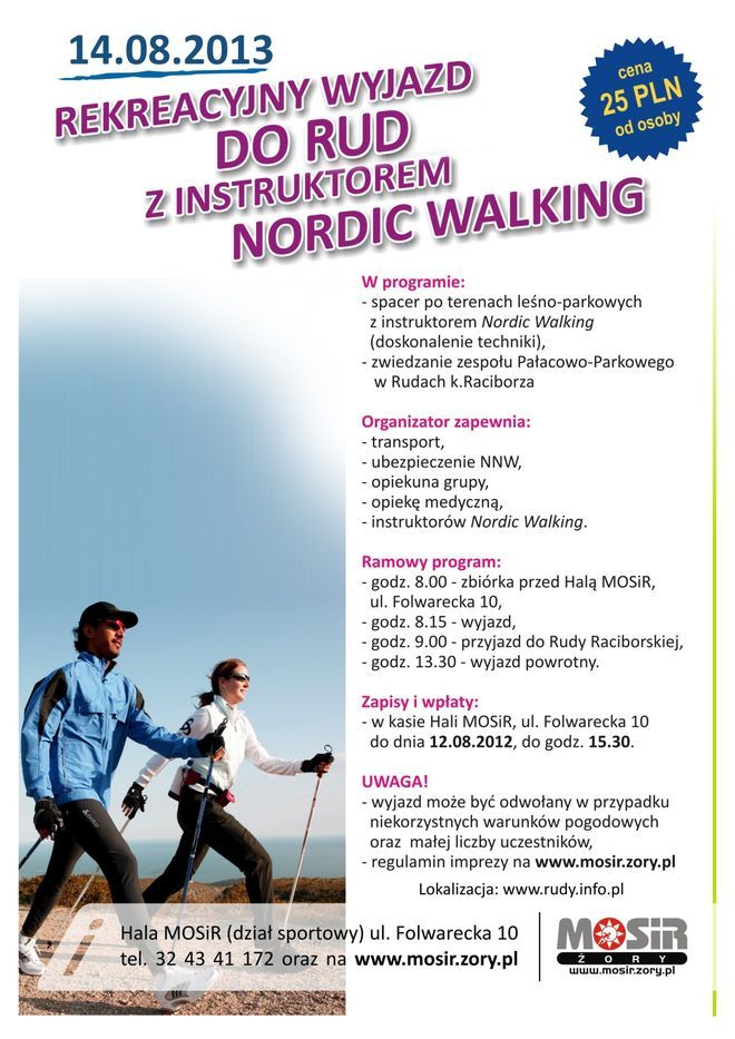 Uprawiasz nordic walking? MOSiR zaprasza na wspólny wyjazd do Rud, 